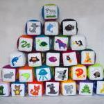 Felt Zoo Alphabet, 26 Alphabet Cubes, Felt Blocks,..
