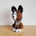 Dog Needle Felted Brown Color With Black Spot
