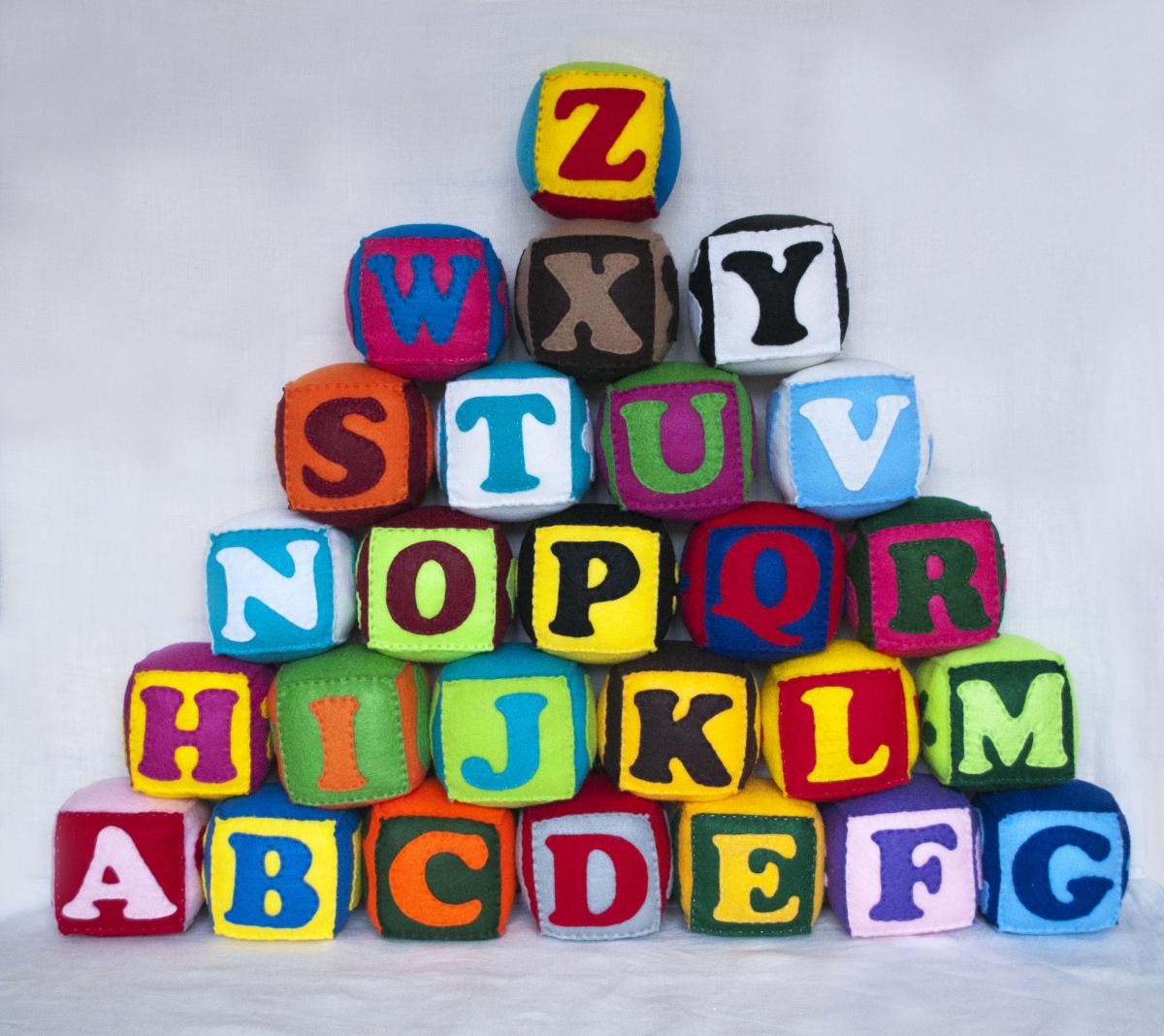 Felt Zoo Alphabet, 26 Alphabet Cubes, Felt Blocks, Zoo Alphabet, Letters, Numbers, Figures, Shapes, Abc, 123